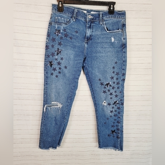 PILCRO & THE LETTERPRESS SLIM BOYFRIEND RAW HEM JEANS, sz 29 - Picture 2 of 8